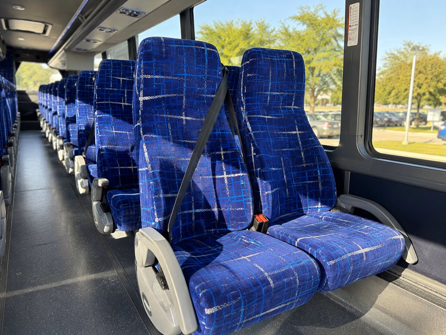 56 passenger charter bus inside