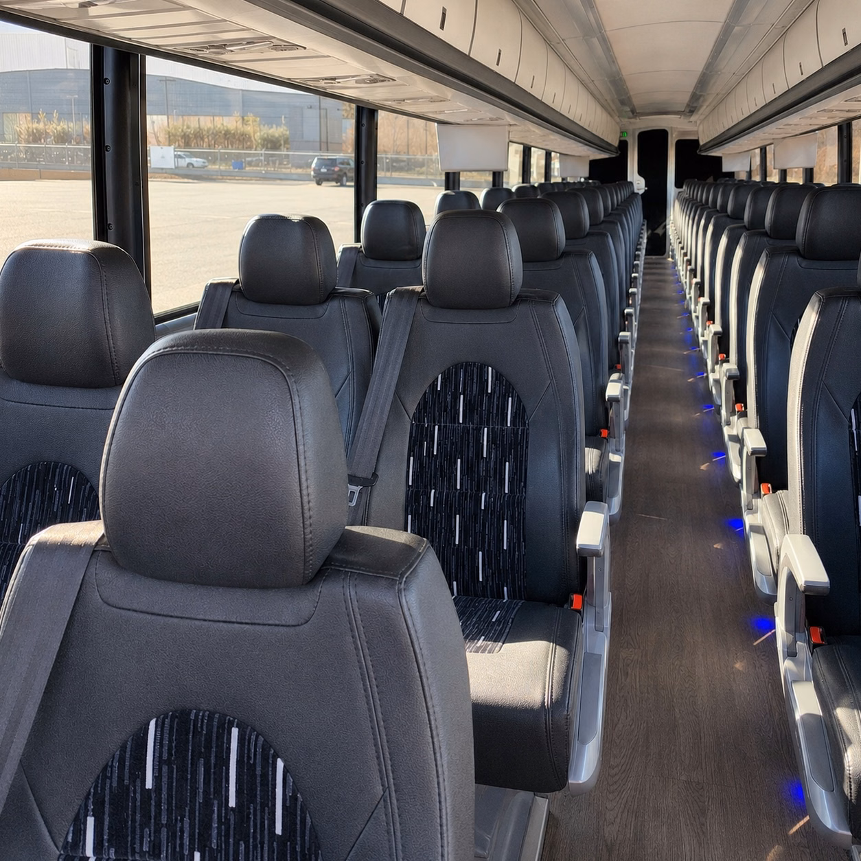56 passenger charter bus interior